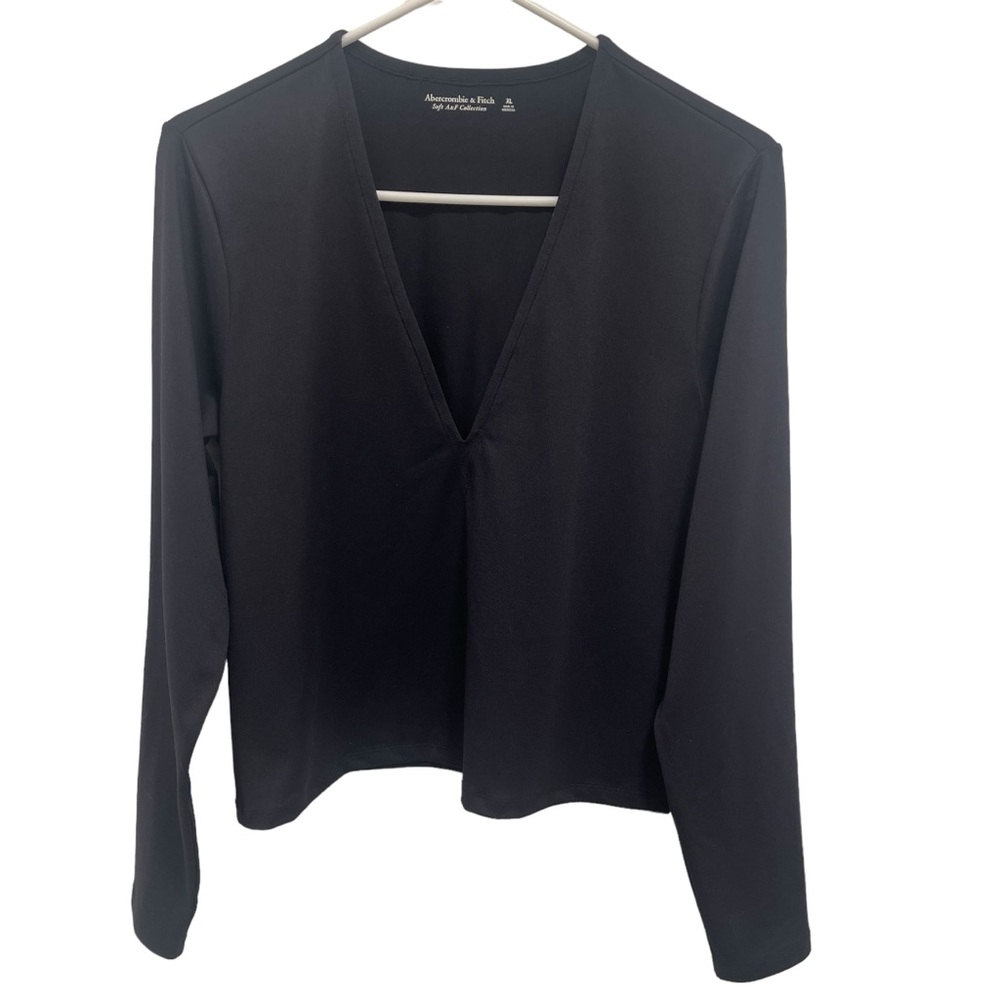 Abercrombie & Fitch Women's Soft AF Collection Long Sleeve Black Top Size XL